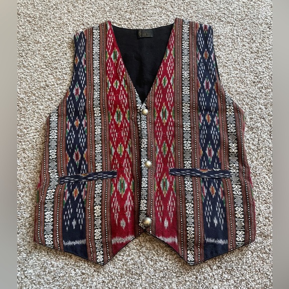Rico International Jackets & Blazers - Rico International Vintage Woven Thai Silk Waist‎ Coat Vest